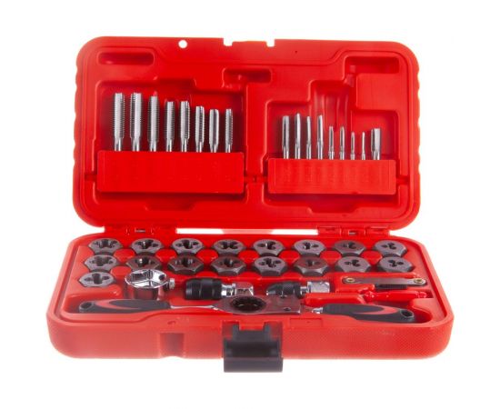 Набор метчиков и плашек SK-5 M3-M12, кейс, 40шт МАСТАК 351-00040C – изображение 2