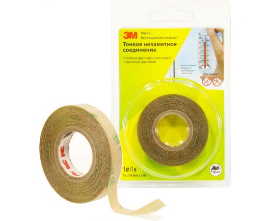 Клейкая двусторонняя лента с высокой адгезией 3М прозрачная, 9 мм х 5 м 4687202299836 – изображение 2