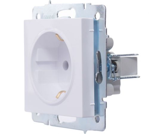 Розетка Lezard VESNA с заземлением, ПБТ, белая 742-0288-122B – изображение 2
