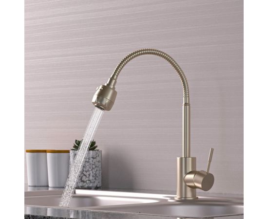 Смеситель для кухни Mixline гибкий металлический излив 35k MLSS-0302 505148 – изображение 2