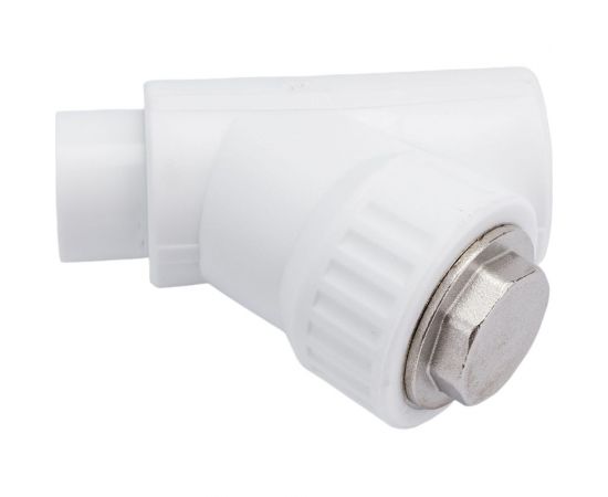 Сетчатый фильтр VALFEX PP-R белый, 32х45°, вн/нр пайка 10142032 036-0621 – изображение 2