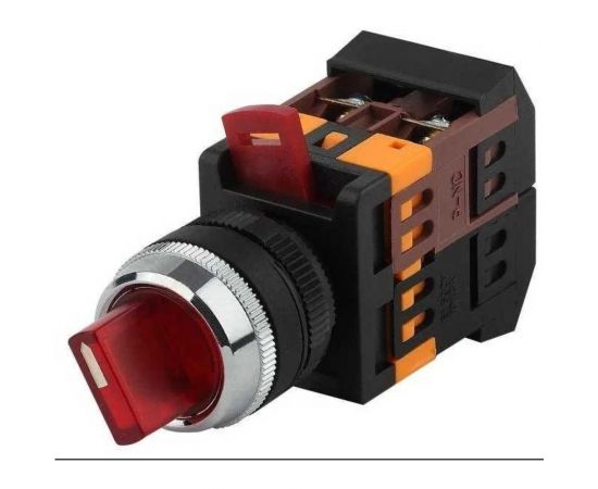 Переключатель IEK ANCLR-22-3 на 3 фиксированных положения, красный 1з+1р ИЭК BSW10-ANCLR-3-K04 – изображение 3