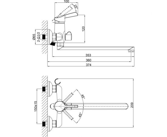 Смеситель для ванны D&K DA1463301 – изображение 3