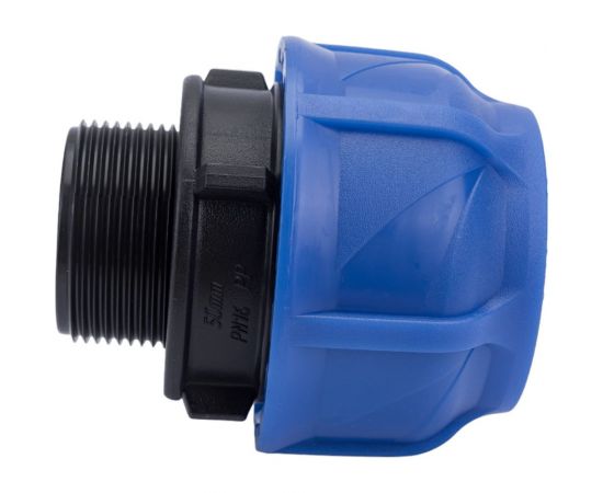 Компрессионная соединительная муфта VALFEX ПНД, с наружной резьбой, 50x1 1/2"" 121001150112 – изображение 3