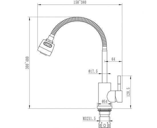 Смеситель для кухни Mixline гибкий металлический излив 35k MLSS-0302 505148 – изображение 3