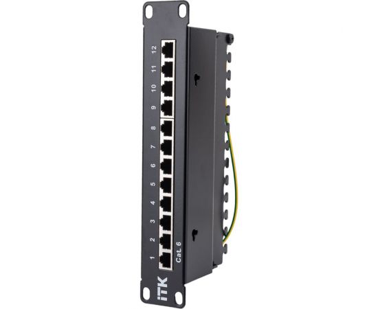 Патч-панель IEK ITK 1U кат.6 STP 12 портов 10" Dual IDC PP12-1UC06S-D05-10 – изображение 4