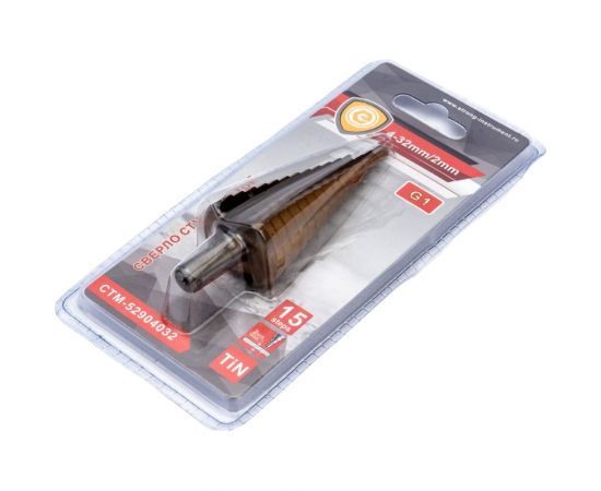 Сверло ступенчатое для цветных металлов G1 4-32 мм Strong СTМ-52904032 – изображение 4