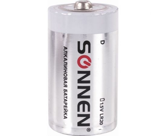Батарейки SONNEN Alkaline, D алкалиновые, 2 шт., в блистере, 451091 – изображение 5