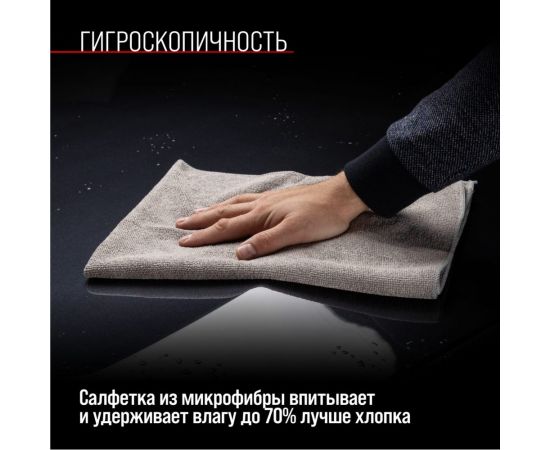 Салфетка SKYWAY микрофибра 40х35 см, серая S00902009 – изображение 10