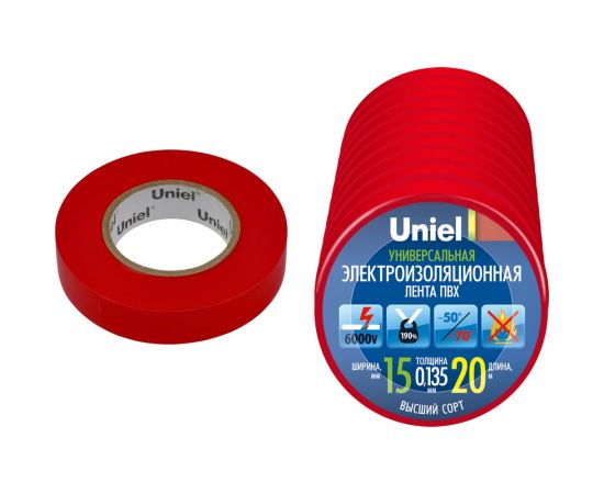 Изоляционная лента Uniel 20/15/10 RED UIT-135P 04504 