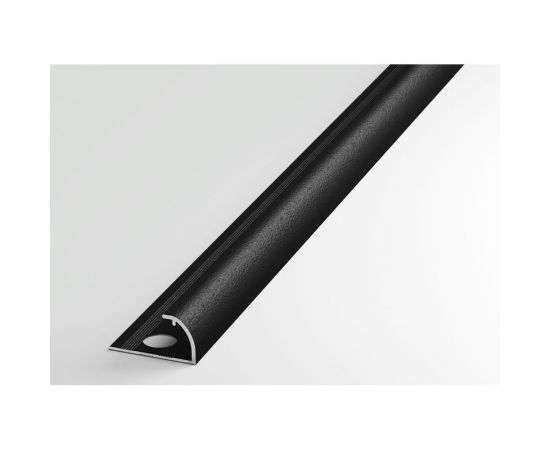 Профиль окантовочный полукруглый алюминиевый ЛУКА 12 мм, 2,7 м, 5 шт, Черный УТ000021289 