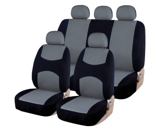 Чехлы для автомобильных сидений KRAFT CASUAL универсальные, полиэстер, черно-серые KT 835611 