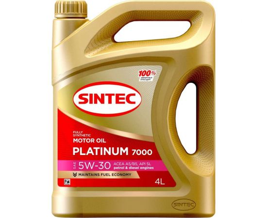 Моторное масло Sintec Platinum 7000 SAE 5W-30 API SL, ACEA A5/B5 4 л 600158 
