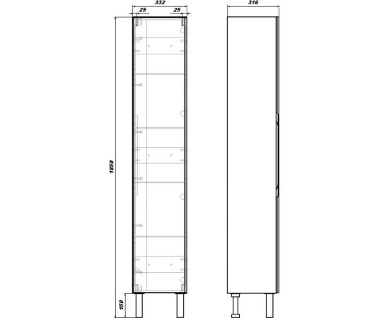 Универсальный шкаф-пенал Sanstar Riana 290.1-3.5.1. – изображение 17
