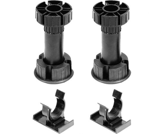 Цокольная ножка Tech-Krep Н120 115-135 мм, черная, комплект 2 штуки с клипсой 129971 – изображение 2