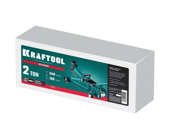 Подкатной домкрат для легковых а/м KRAFTOOL stark 2т, 135-340 мм 43453-2 – изображение 2