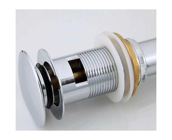 Выпуск для сифона Frap click-clack цельнометаллическая пробка 62 мм, с переливом F65-2 хром 518436 – изображение 2