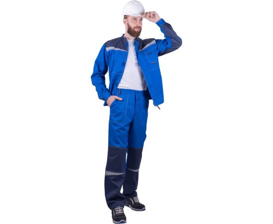 Костюм ГК Спецобъединение КМ-10 ЛЮКС василёк-чёрный, р. 104-108, рост 170-176 Кос 578/104/170 – изображение 2