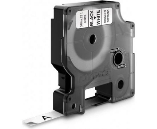 Картридж с лентой Dymo S0720680 9 мм, 7 м, пластик, черный на белой ленте DYMO40913 – изображение 3