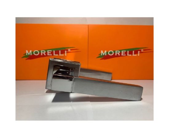Дверная ручка MORELLI MH-28 SC/CP-S ""Fukoku"" на квадратной накладке, цвет - мат.хром/хром 9013446 – изображение 3