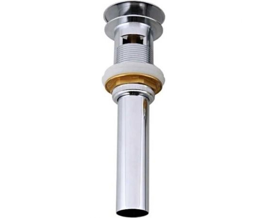 Выпуск для сифона Frap click-clack цельнометаллическая пробка 62 мм, с переливом F65-2 хром 518436 – изображение 3