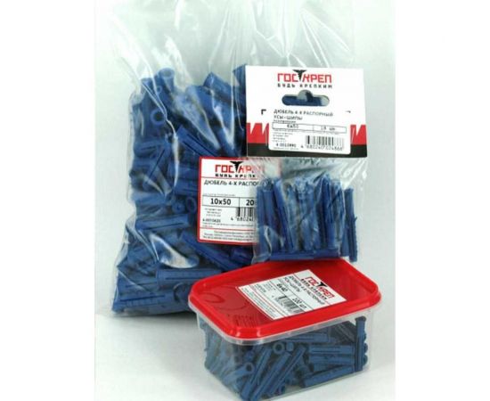 Дюбель Госкреп 4-храспорный, полипропилен, 12x60 8 шт. (подвес) 4-0010880 – изображение 4