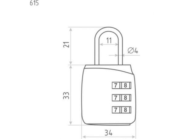 Навесной кодовый замок НОРА-М 615 черный 17071 – изображение 4