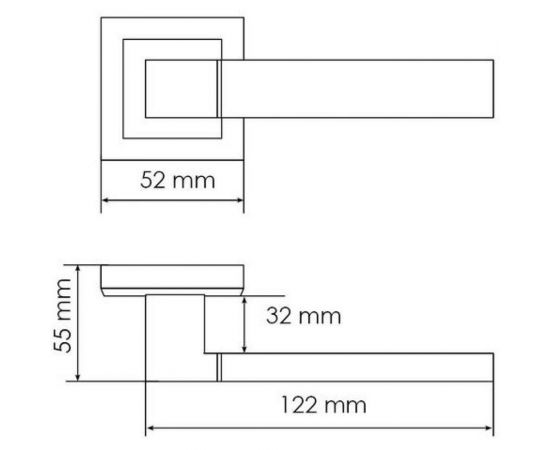 Дверная ручка MORELLI MH-28 SC/CP-S ""Fukoku"" на квадратной накладке, цвет - мат.хром/хром 9013446 – изображение 4