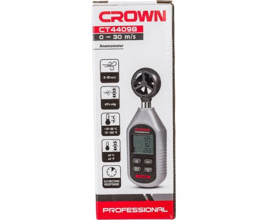 Измеритель анемометр-термометр скорости потока воздуха Crown CT44098 – изображение 7