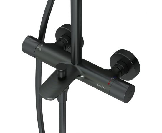 Душевая система AM.PM Like смеситель для ванны и душа с термостатом, 3 функции, черный F0780522 – изображение 7