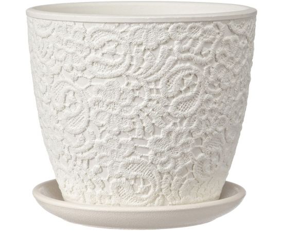 Горшок ООО КОМПОЗИТ Гипюр белый бутон №2. КБ-Б2-179-03 