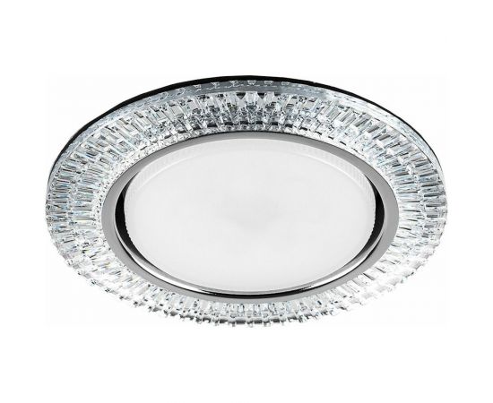 Встраиваемый светильник для натяжных потолков с белой LED подсветкой Feron CD4033 GX53, прозрачный, хром, 32997 