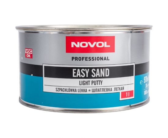 Мягкая мелкозернистая шпатлевка NOVOL EASY SAND 1 л + отвердитель 31512 