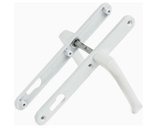 Нажимной гарнитур для мет-пласт. дверей Дверной Страж At 25/92/8 белый, закруглённая планка ДС42282 