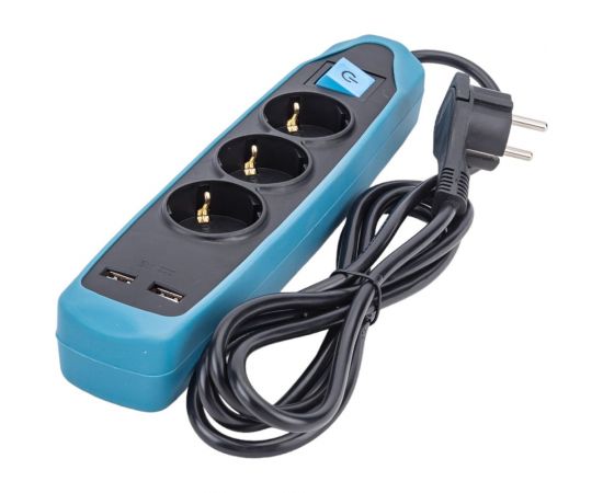 Сетевой удлинитель Electraline с выключателем, с заземлением, 2 метра с защитой от детей 