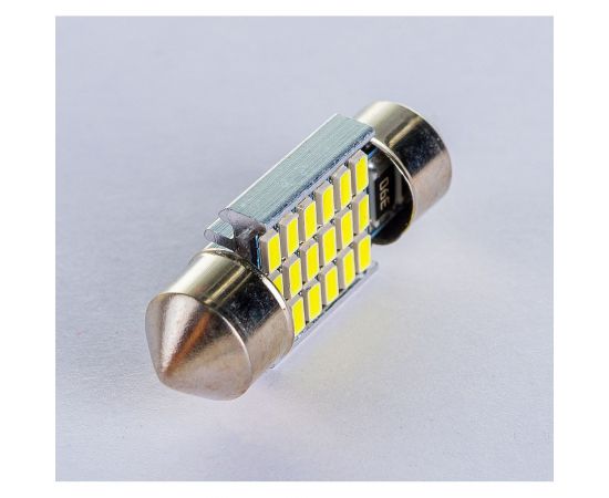 Автолампа SKYWAY светодиодная, T11C5W, 12 В, 18SMD, 1 контакт, 31 мм, белая, салон, номер S08201442 