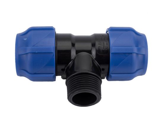 Компрессионный переходной тройник VALFEX ПНД, с наружной резьбой, 32-1""-32 1210023210032 