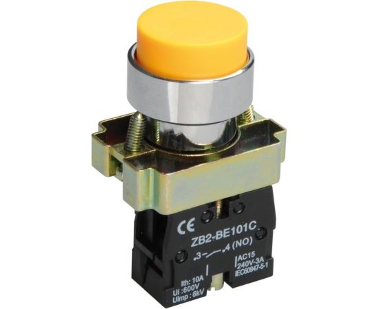 Кнопка управления IEK, LAY5-BL51, без подсветки, 1з, ИЭК, желтая BBT71-BL-K05 