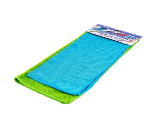 Набор салфеток из микрофибры для стекол и зеркал ANTELLA 2 шт., 30х30см, 30х35см 25013 – изображение 2