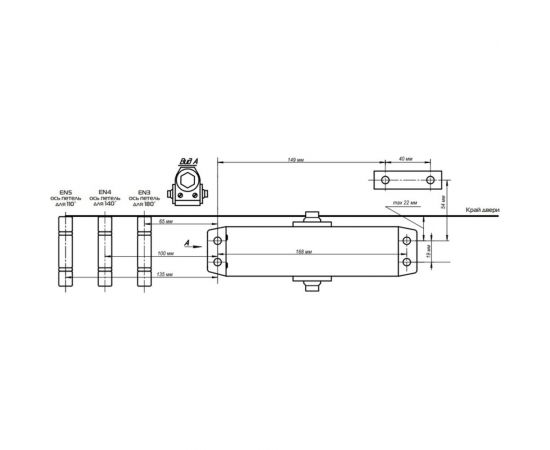 Доводчик NOTEDO DC-100 лёгкий характер коричневый Т923 – изображение 2
