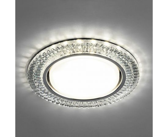 Встраиваемый светильник для натяжных потолков с белой LED подсветкой Feron CD4033 GX53, прозрачный, хром, 32997 – изображение 2