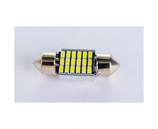 Автолампа SKYWAY светодиодная, T11C5W, 12 В, 18SMD, 1 контакт, 31 мм, белая, салон, номер S08201442 – изображение 3
