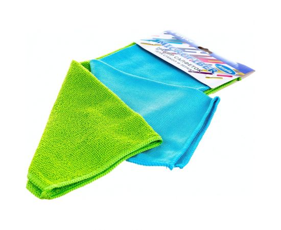Набор салфеток из микрофибры для стекол и зеркал ANTELLA 2 шт., 30х30см, 30х35см 25013 – изображение 3