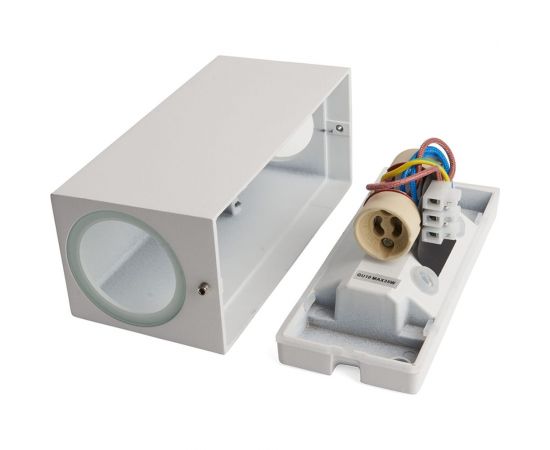 Садово-парковый светильник FERON 230V 2*GU10, DH051, белый (на стену) 48328 – изображение 3