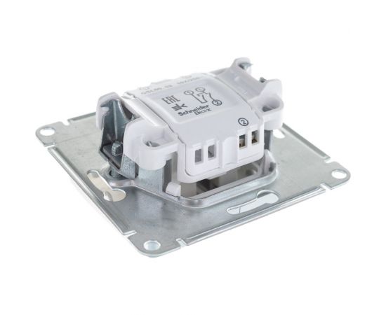 2-клавишный выключатель Schneider Electric GLOSSA с подсветкой, 10АХ, АЛЮМИНИЙ GSL000353 – изображение 3