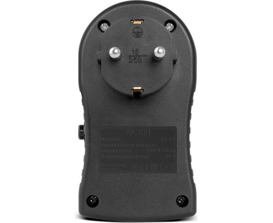 Фильтр SVEN SF-S1 (1 розетка, 16А, термопредохранитель), черный SV-014773 – изображение 4