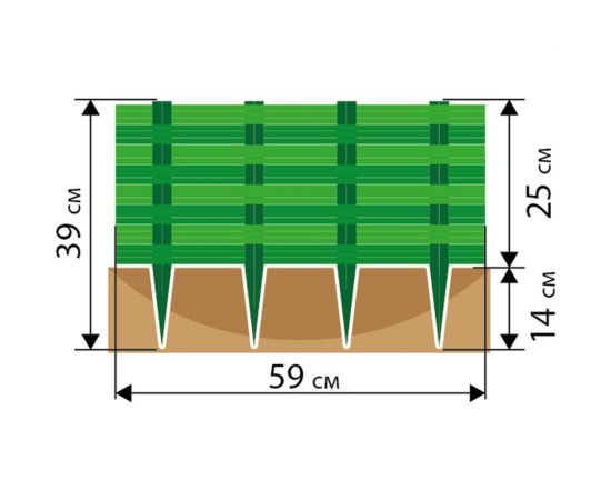Садовое ограждение Протэкт Ива высота 25 см, коричневый СОИ-25/14 К – изображение 5