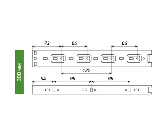 Шариковые выдвижные направляющие Laurus 300мм/42мм ЭКО комплект 09404 – изображение 5