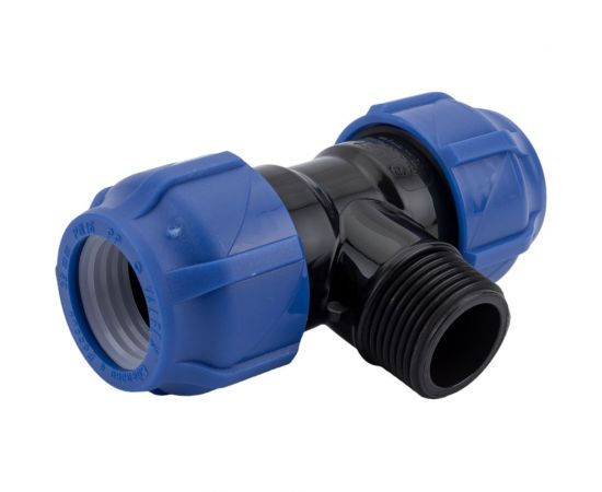 Компрессионный переходной тройник VALFEX ПНД, с наружной резьбой, 32-1""-32 1210023210032 – изображение 5