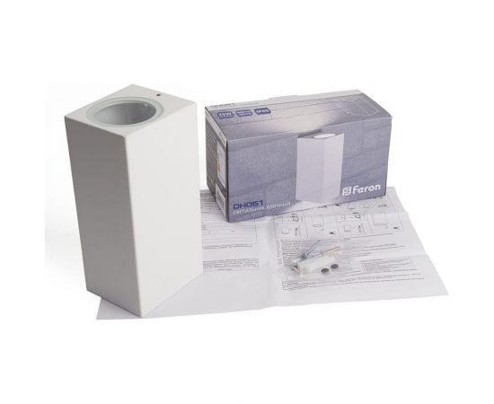 Садово-парковый светильник FERON 230V 2*GU10, DH051, белый (на стену) 48328 – изображение 6